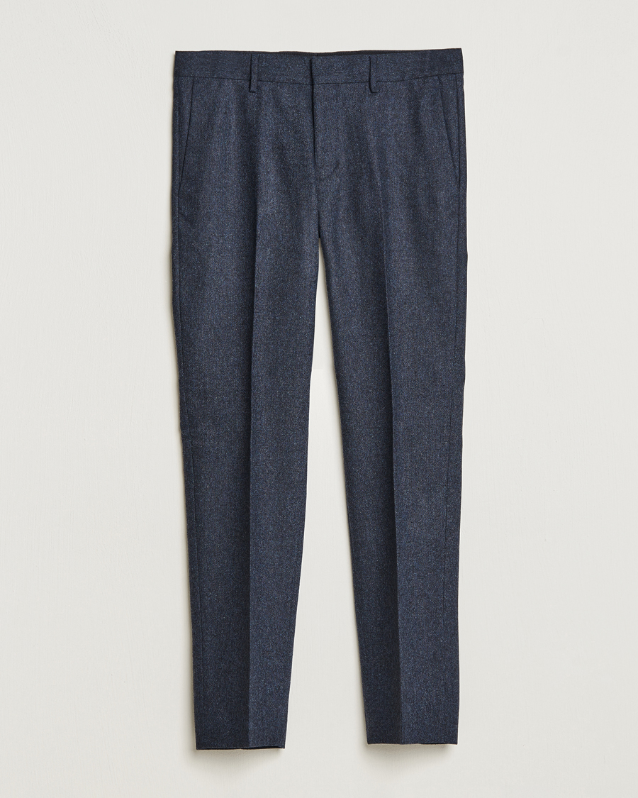 Men | Trousers | Tiger of Sweden | Tenutas Brushed Wool Trousers Midnight Blue