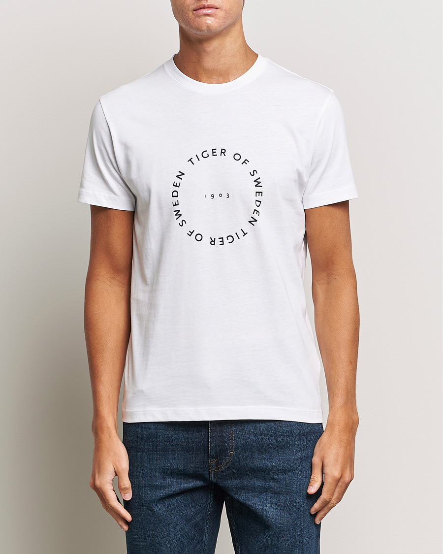 Men |  | Tiger of Sweden | Dillan Crew Neck Logo T-Shirt Pure White