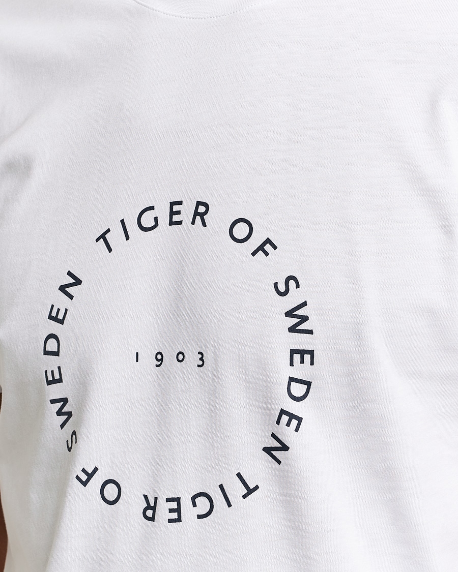 Men | T-Shirts | Tiger of Sweden | Dillan Crew Neck Logo T-Shirt Pure White