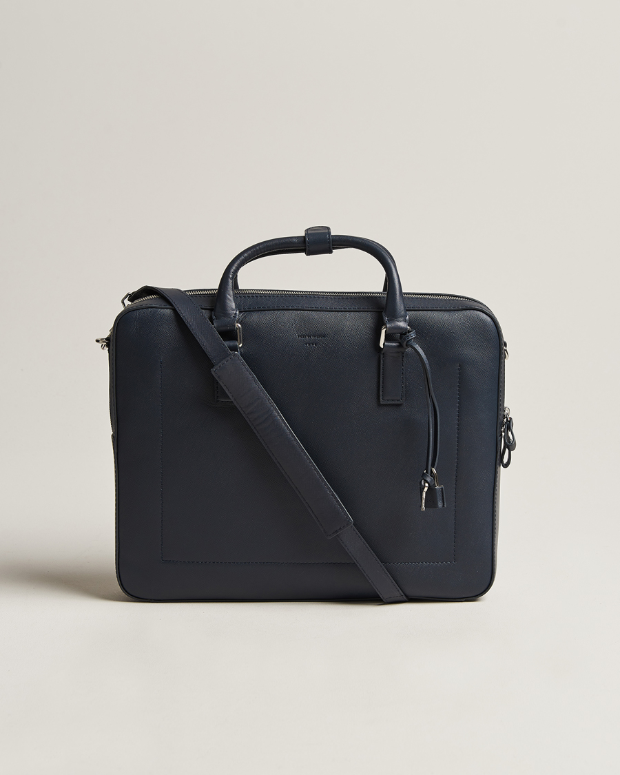 Men | Bags | Tiger of Sweden | Bowe Leather Briefcase Midnight Blue