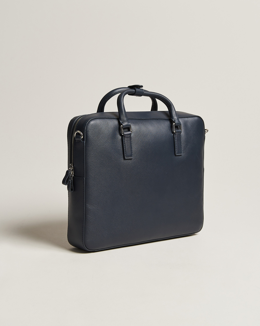 Men | Bags | Tiger of Sweden | Bowe Leather Briefcase Midnight Blue