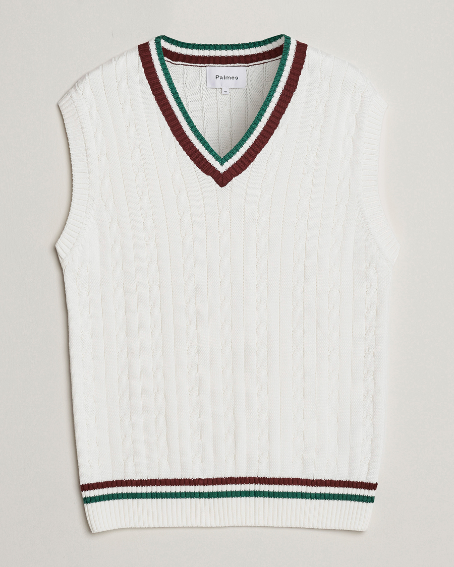 Men | Sweaters & Knitwear | Palmes | James Knitted Vest White