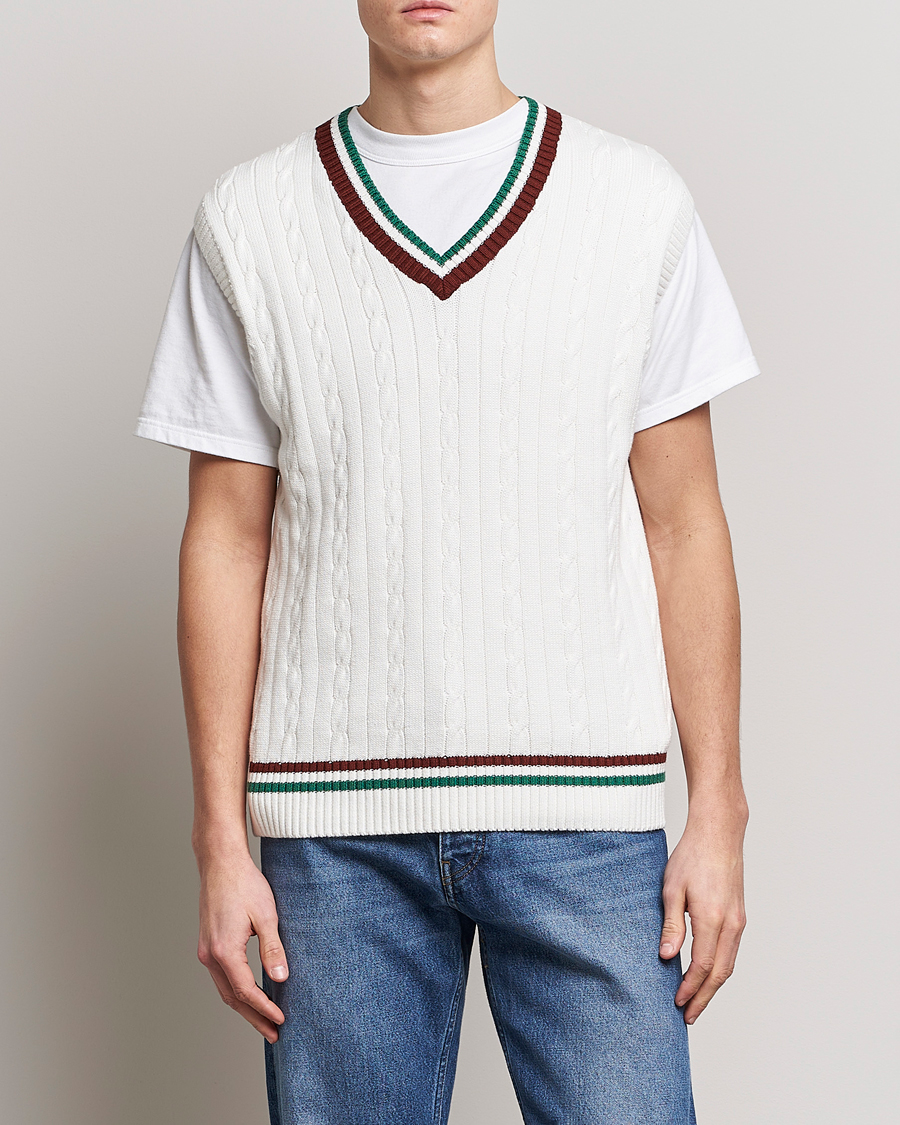 Men | Sweaters & Knitwear | Palmes | James Knitted Vest White