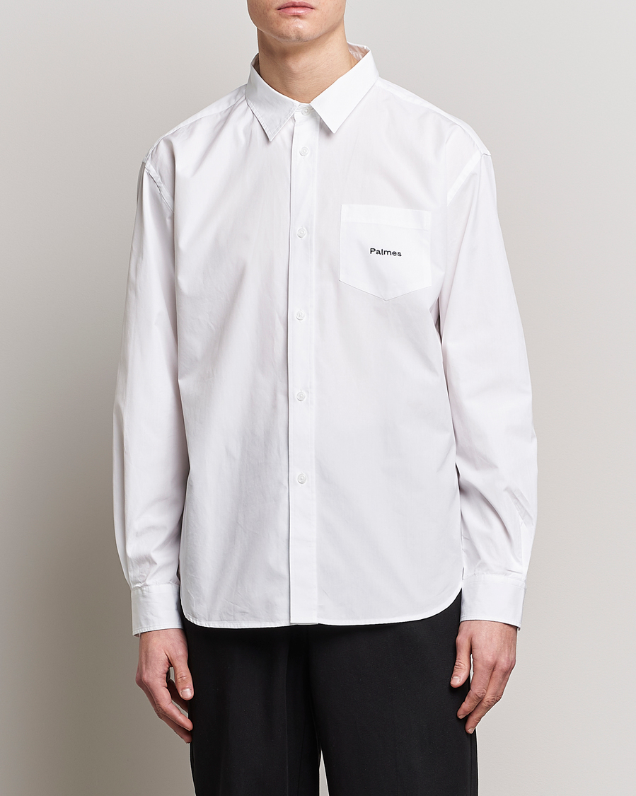 Men | Palmes | Palmes | Daryl Long Sleeve Poplin Shirt White