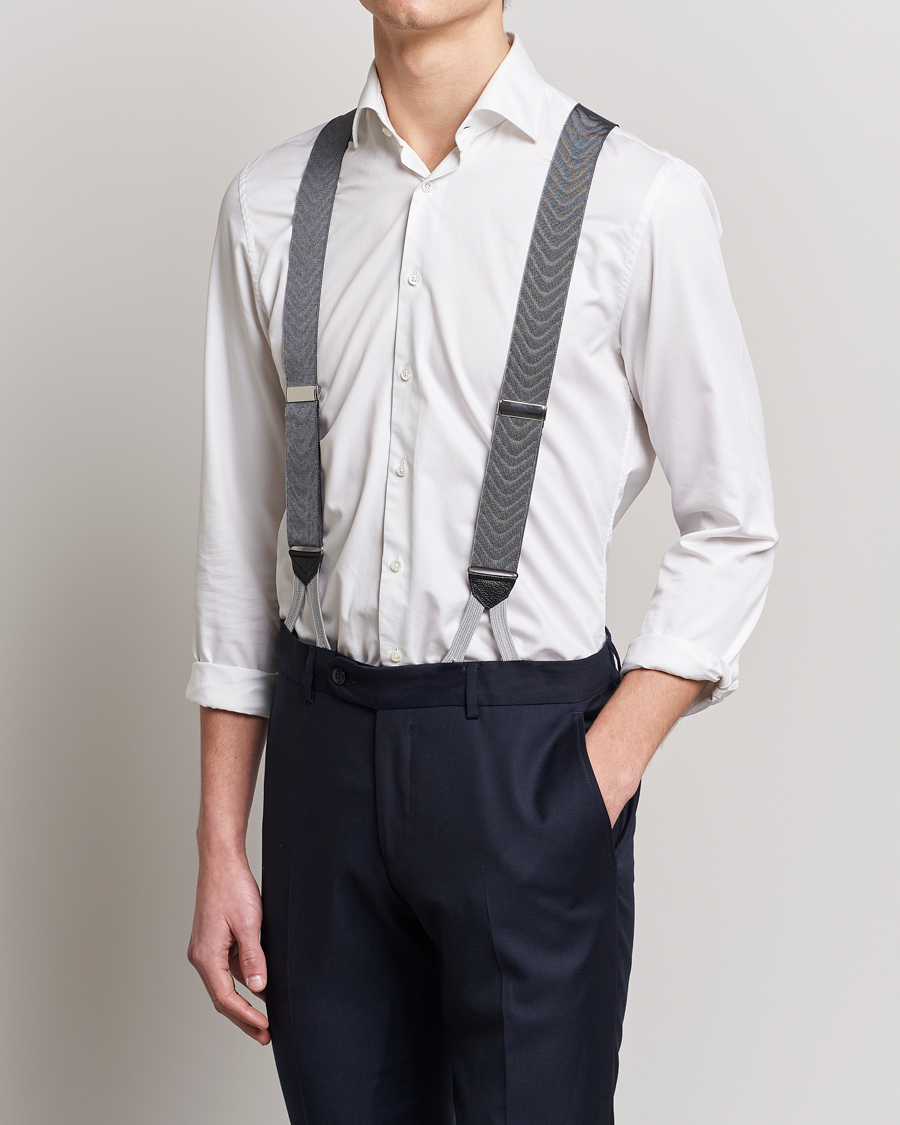 Men | Albert Thurston Moiré Braces 40mm Grey | Albert Thurston | Moiré Braces 40mm Grey