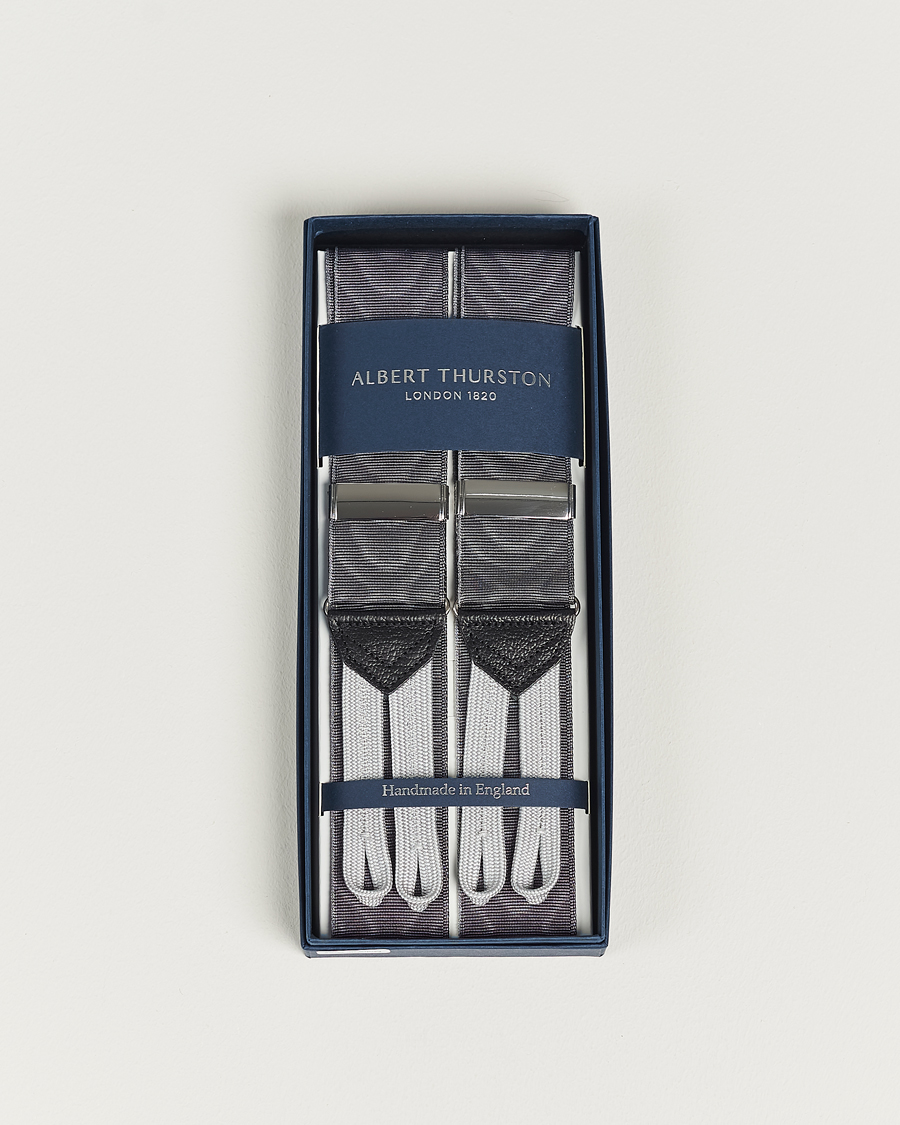 Men | Albert Thurston Moiré Braces 40mm Grey | Albert Thurston | Moiré Braces 40mm Grey