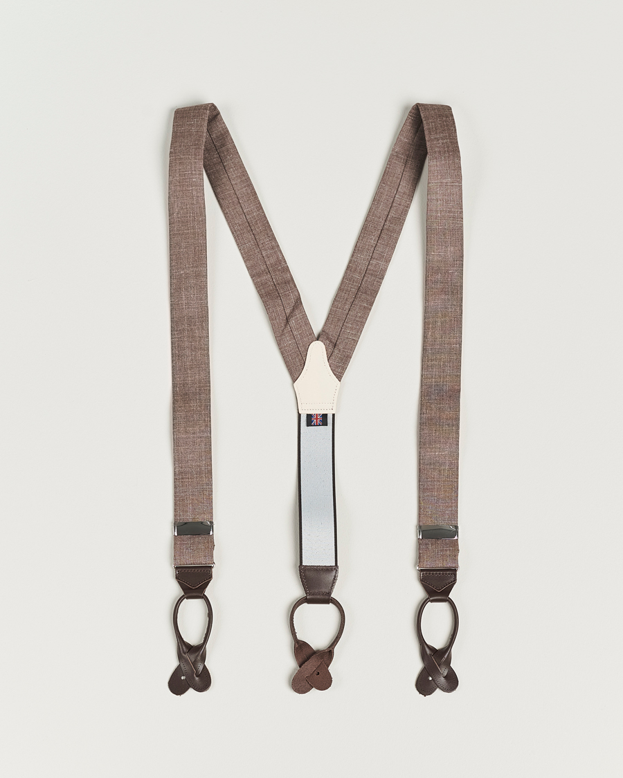 Men | Albert Thurston Linen Braces Brown | Albert Thurston | Linen Braces Brown