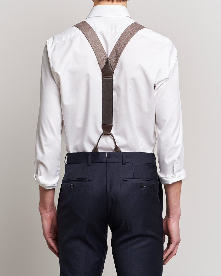 Men | Albert Thurston Linen Braces Brown | Albert Thurston | Linen Braces Brown