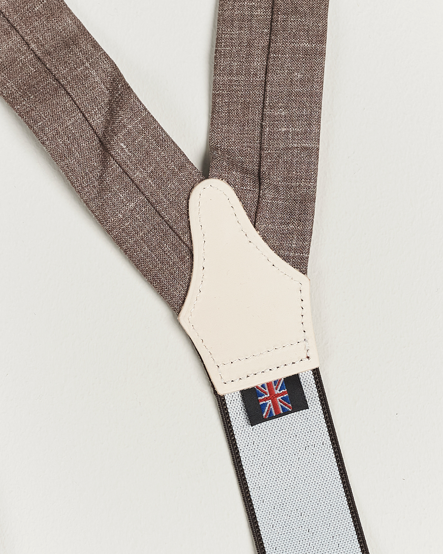 Men | Albert Thurston Linen Braces Brown | Albert Thurston | Linen Braces Brown