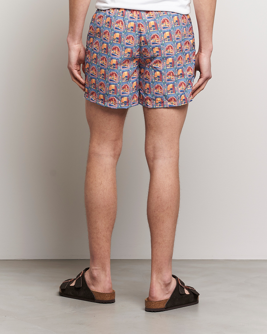 Men | Swimwear | Ripa Ripa | Printed Swimshorts Orange/Light Blue