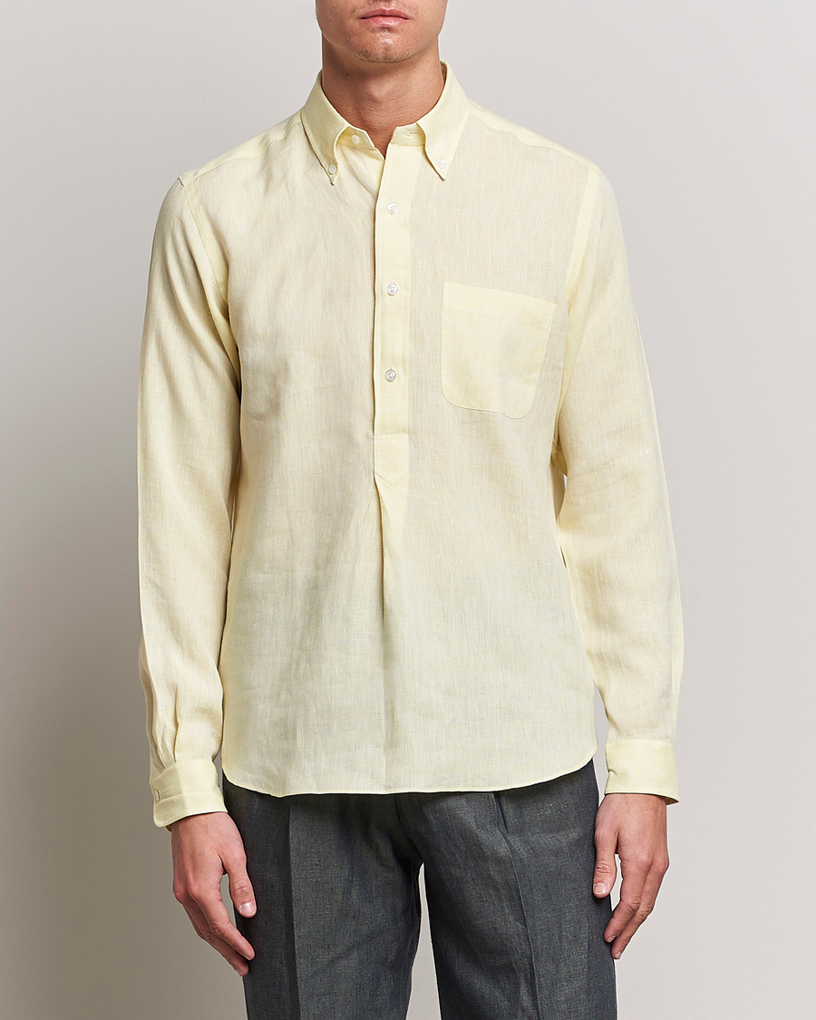 Men | Beams F | Beams F | Button Down Pullover Shirt Yellow