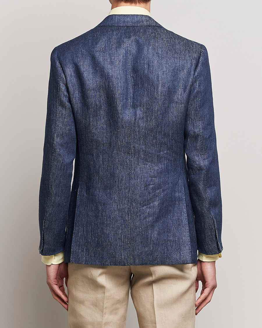 Men | Blazers | Beams F | Patch Pocket Linen Blazer Indigo