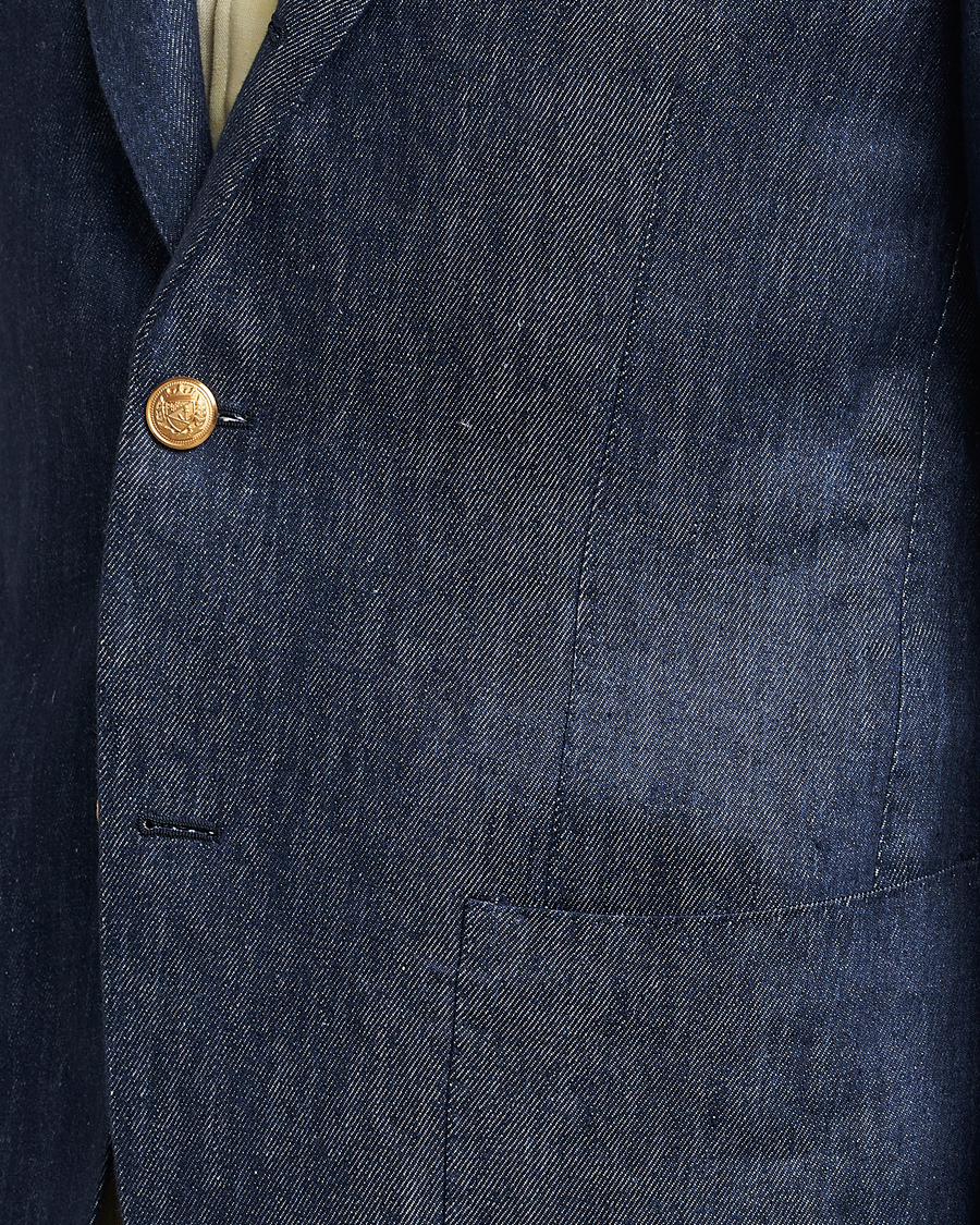 Men | Blazers | Beams F | Patch Pocket Linen Blazer Indigo