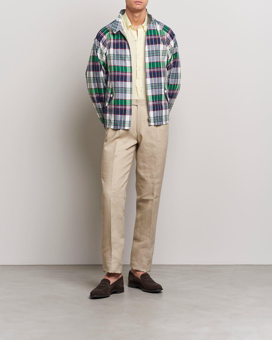 Men | Coats & Jackets | Beams F | Driving Blouson Blue Madras