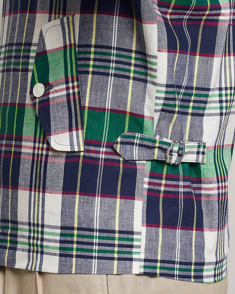 Men | Coats & Jackets | Beams F | Driving Blouson Blue Madras