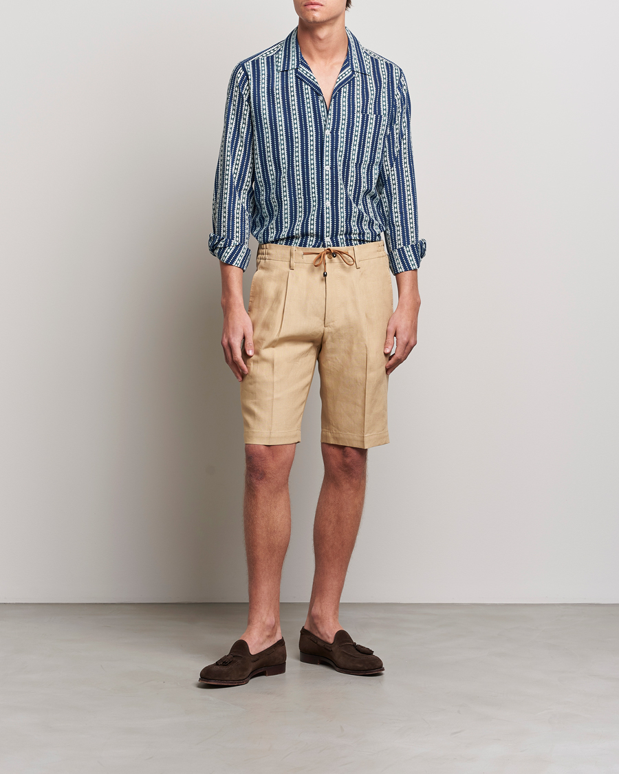 Men | Shirts | Beams F | Relaxed Cotton Shirt Blue Stripes