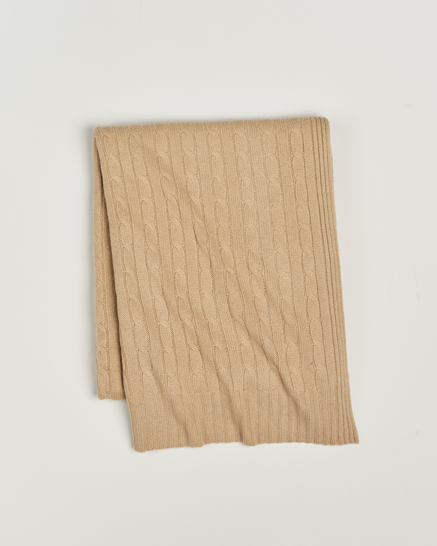Men | What's new | Ralph Lauren Home | Cable Knitted Cashmere Throw Chamoiz