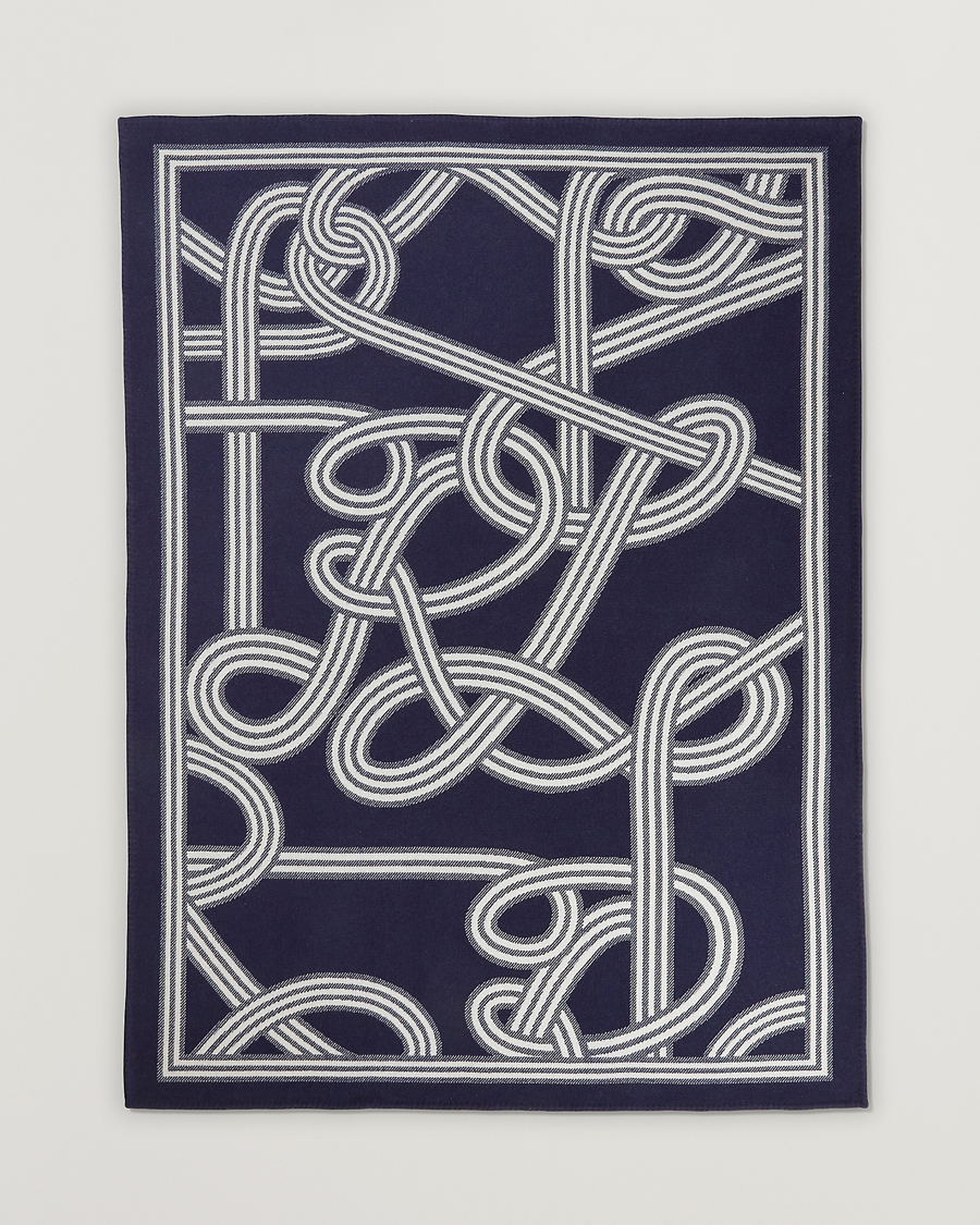 Men | Ralph Lauren Home Berken Wool/Cashmere Signature Logo Blanket Navy | Ralph Lauren Home | Berken Wool/Cashmere Signature Logo Blanket Navy