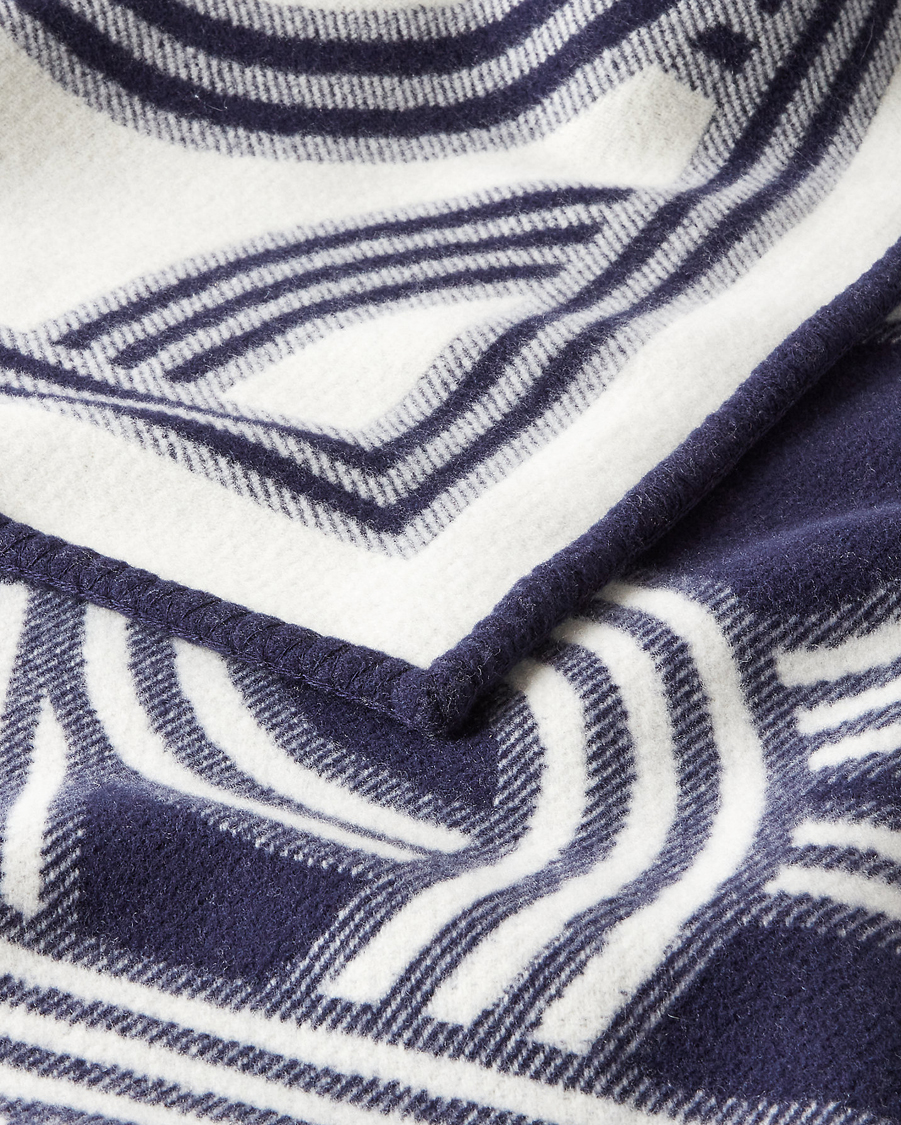 Men | Ralph Lauren Home Berken Wool/Cashmere Signature Logo Blanket Navy | Ralph Lauren Home | Berken Wool/Cashmere Signature Logo Blanket Navy
