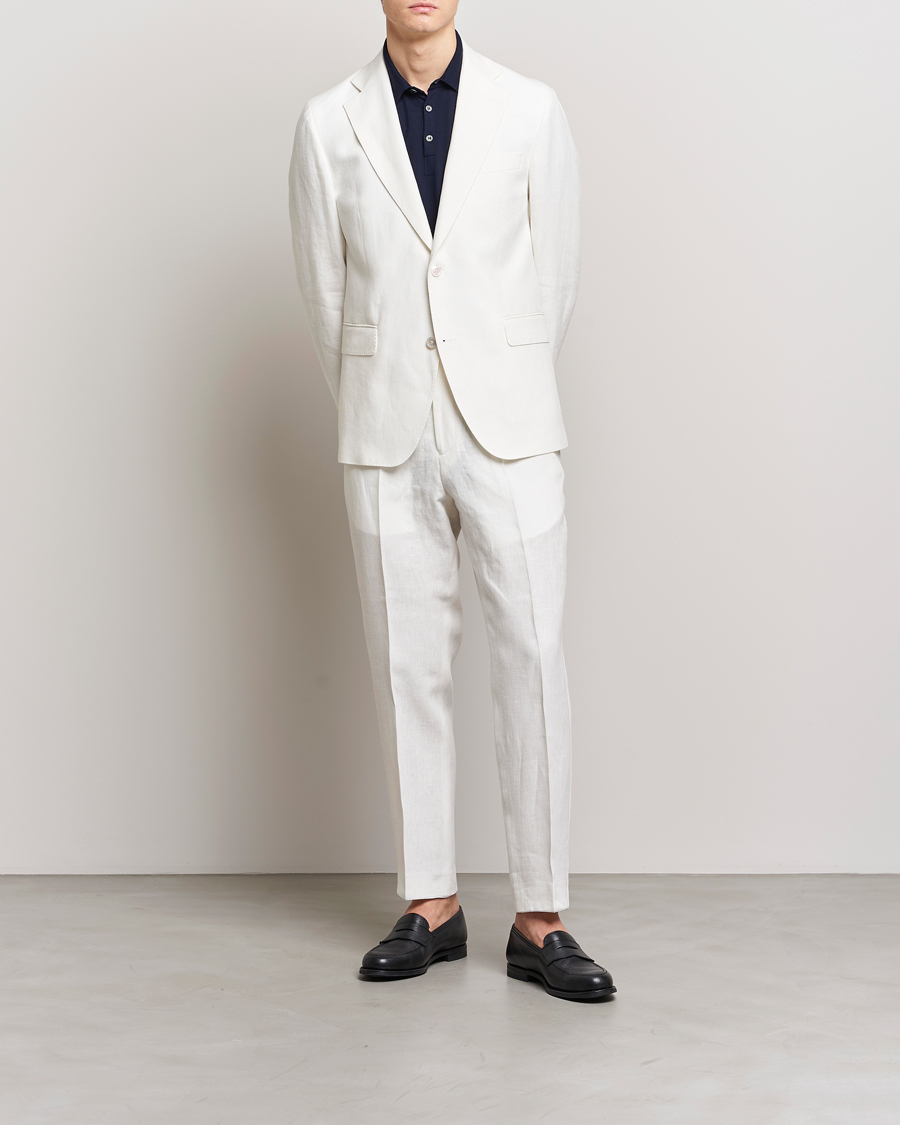 Men | Blazers | Oscar Jacobson | Fogerty Linen Blazer White