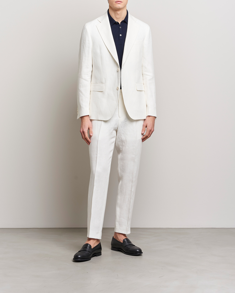 Men | Trousers | Oscar Jacobson | Deccan Linen Trousers White