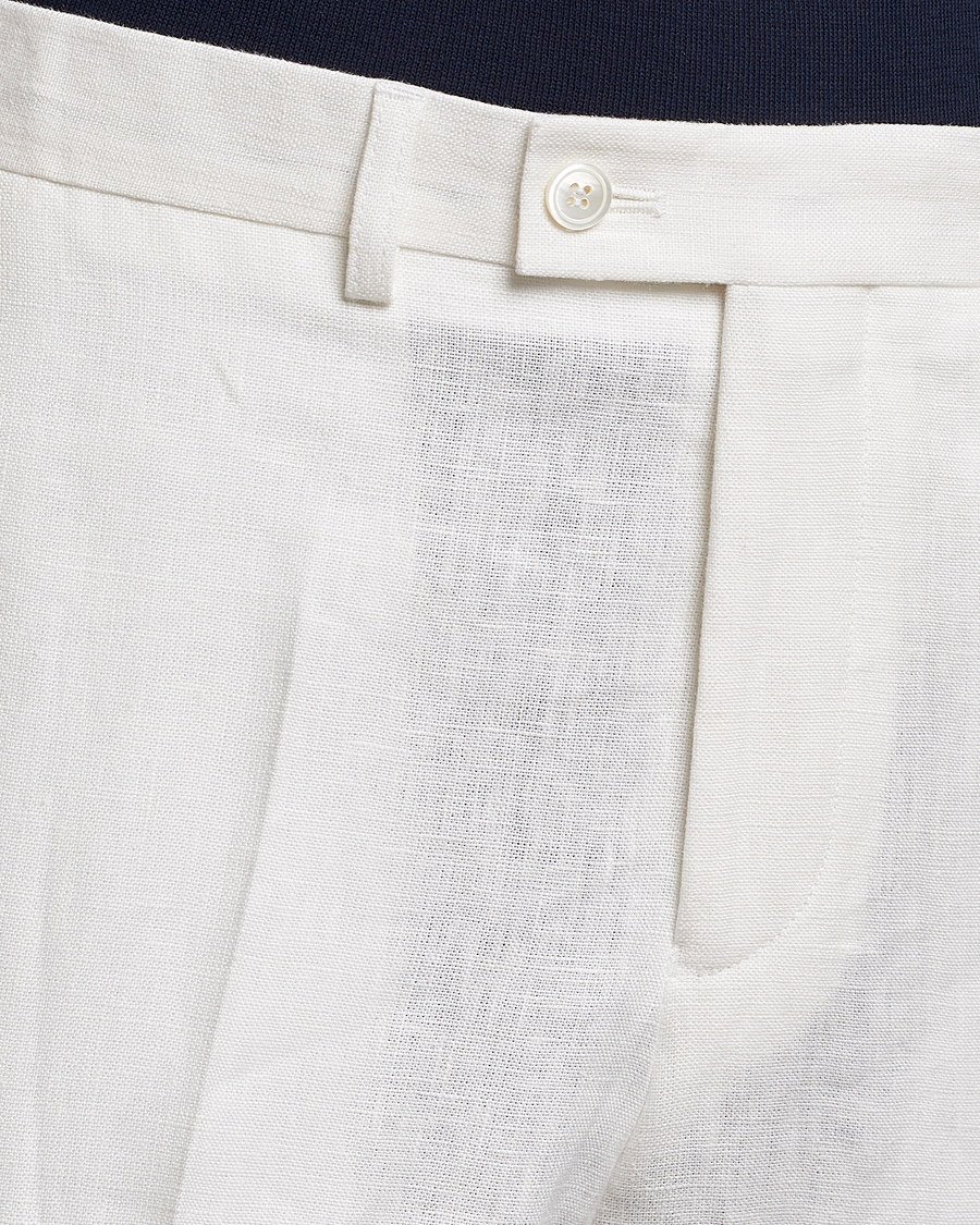 Men | Trousers | Oscar Jacobson | Deccan Linen Trousers White