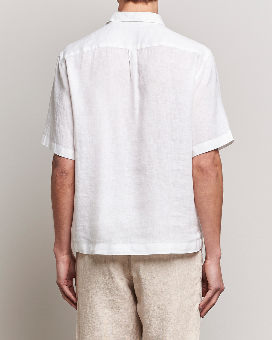 Men | Shirts | Oscar Jacobson | Regular Fit City Signature Linen Shirt White