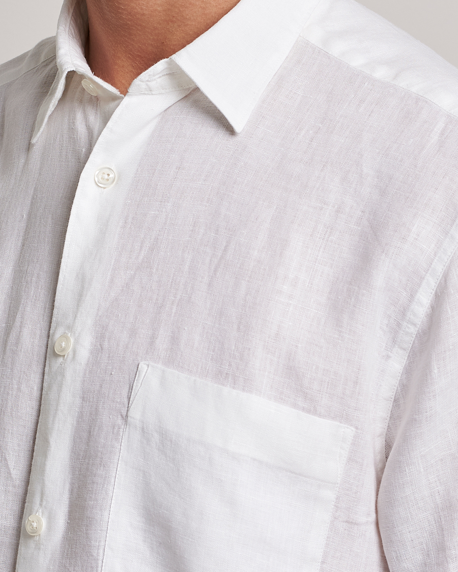 Men | Shirts | Oscar Jacobson | Regular Fit City Signature Linen Shirt White