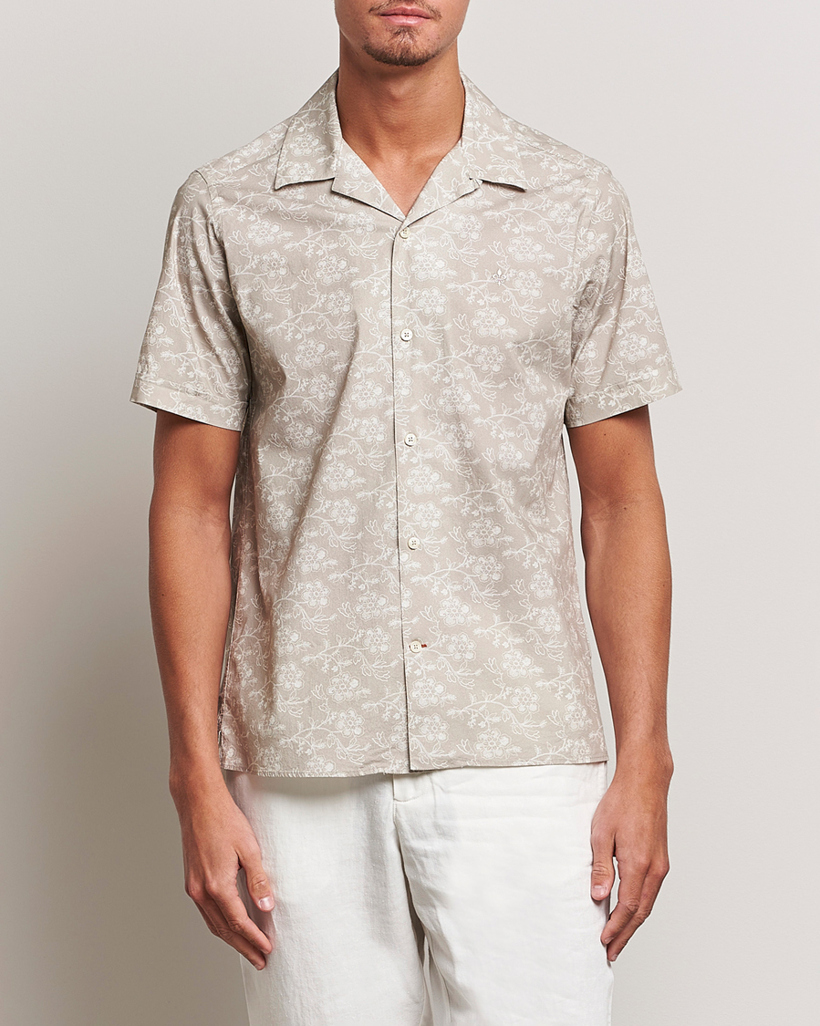 Men | Shirts | Morris | Printed Short Sleeve Shirt Khaki