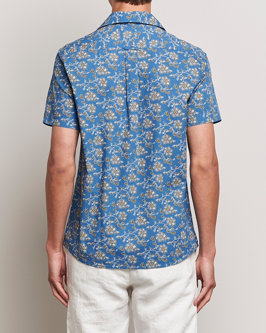 Men | Shirts | Morris | Printed Short Sleeve Shirt Blue
