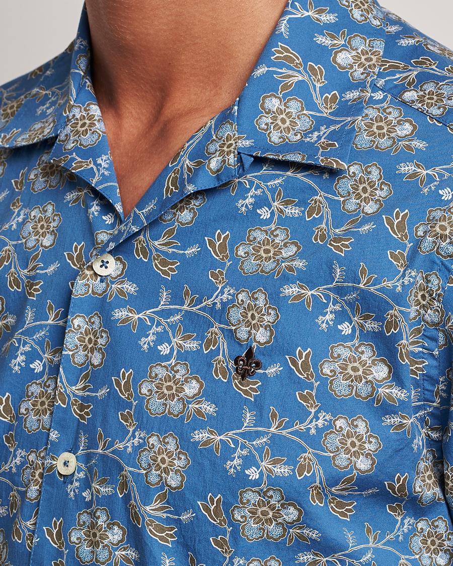 Men | Shirts | Morris | Printed Short Sleeve Shirt Blue