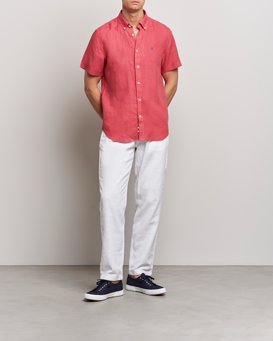 Men | Trousers | Morris | Fenix Linen Drawstring Trousers White