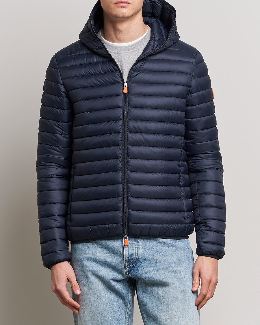 Men | Coats & Jackets | Save The Duck | Duffy Lightweight Padded Hood Jacket Blue Black