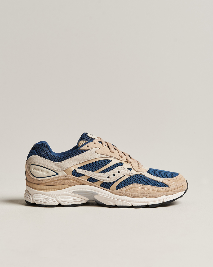 Men | Saucony Progrid Omni 9 Running Sneaker Beige/Blue | Saucony | Progrid Omni 9 Running Sneaker Beige/Blue