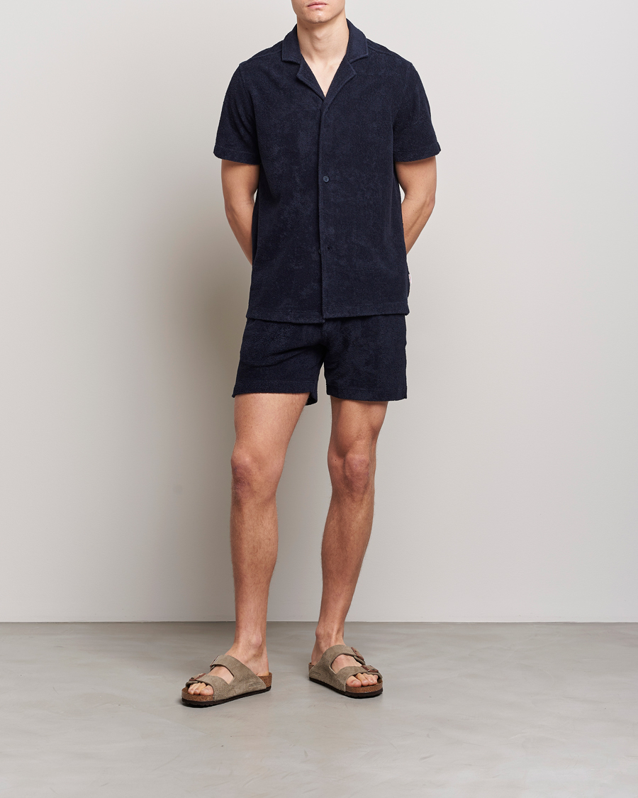 Men | Shorts | Orlebar Brown | Bulldog Towelling Shorts Night Iris