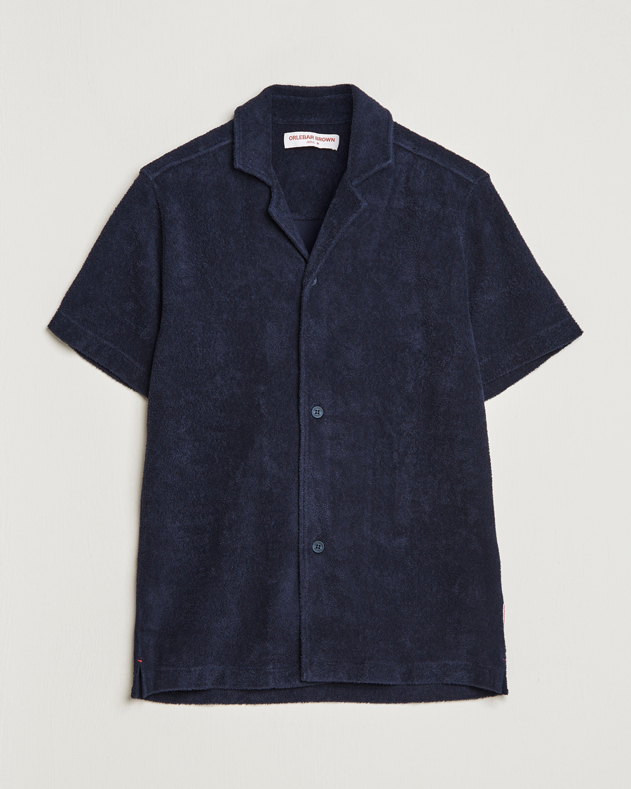 Men | Shirts | Orlebar Brown | Howell Short Sleeve Terry Shirt Night Iris