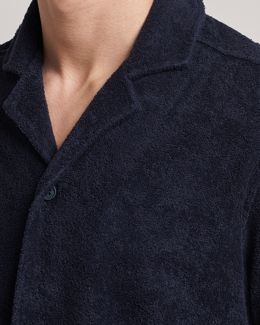 Men | Shirts | Orlebar Brown | Howell Short Sleeve Terry Shirt Night Iris