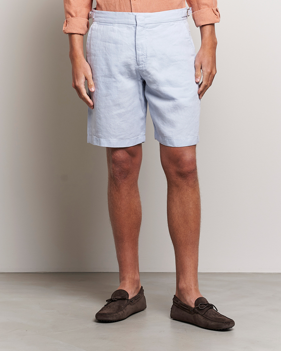 Men | Shorts | Orlebar Brown | Norwich Linen Shorts Light Island Sky