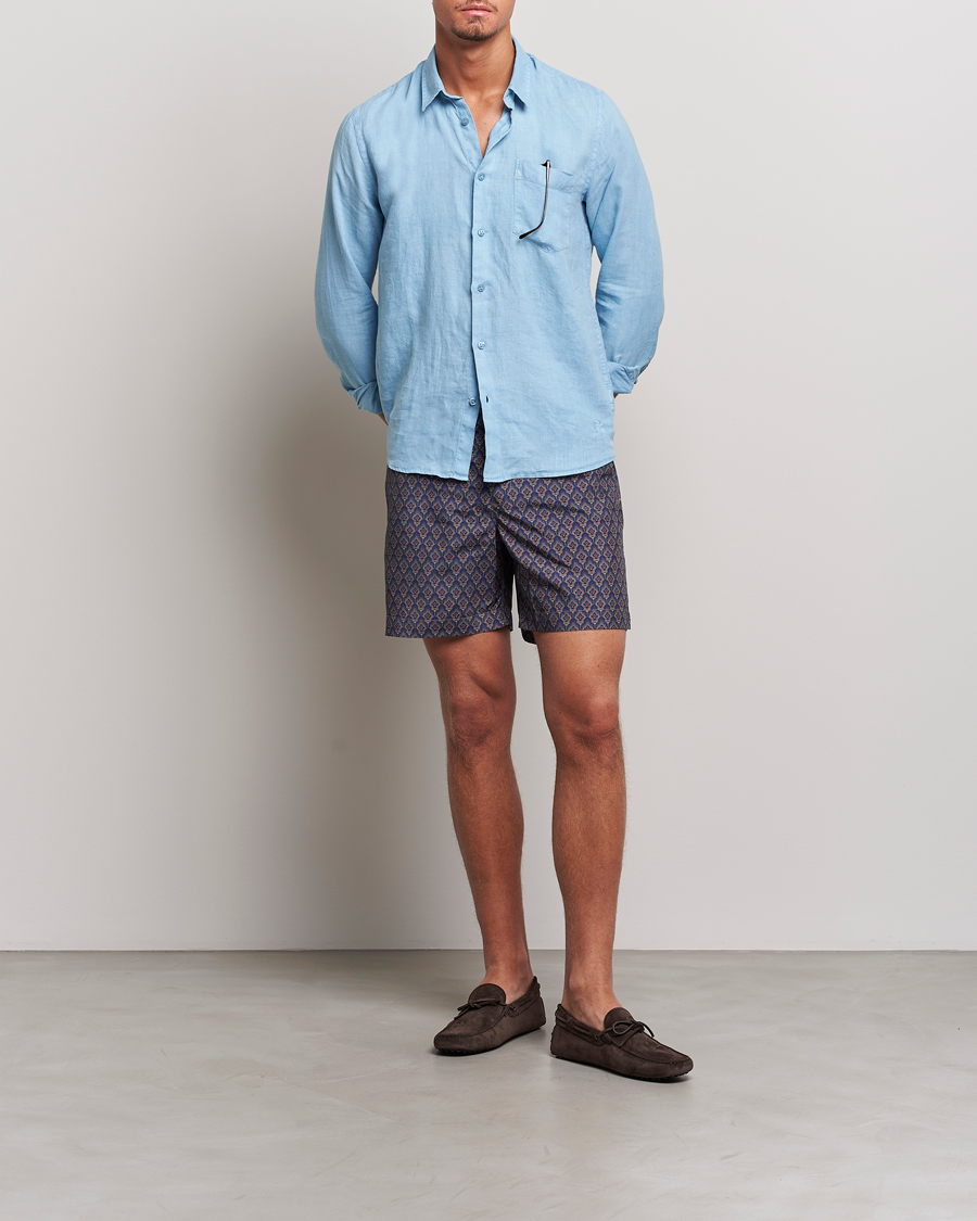 Men | Swimwear | Orlebar Brown | Bulldog Sunny Deco Printed Swimshorts Midnight Navy