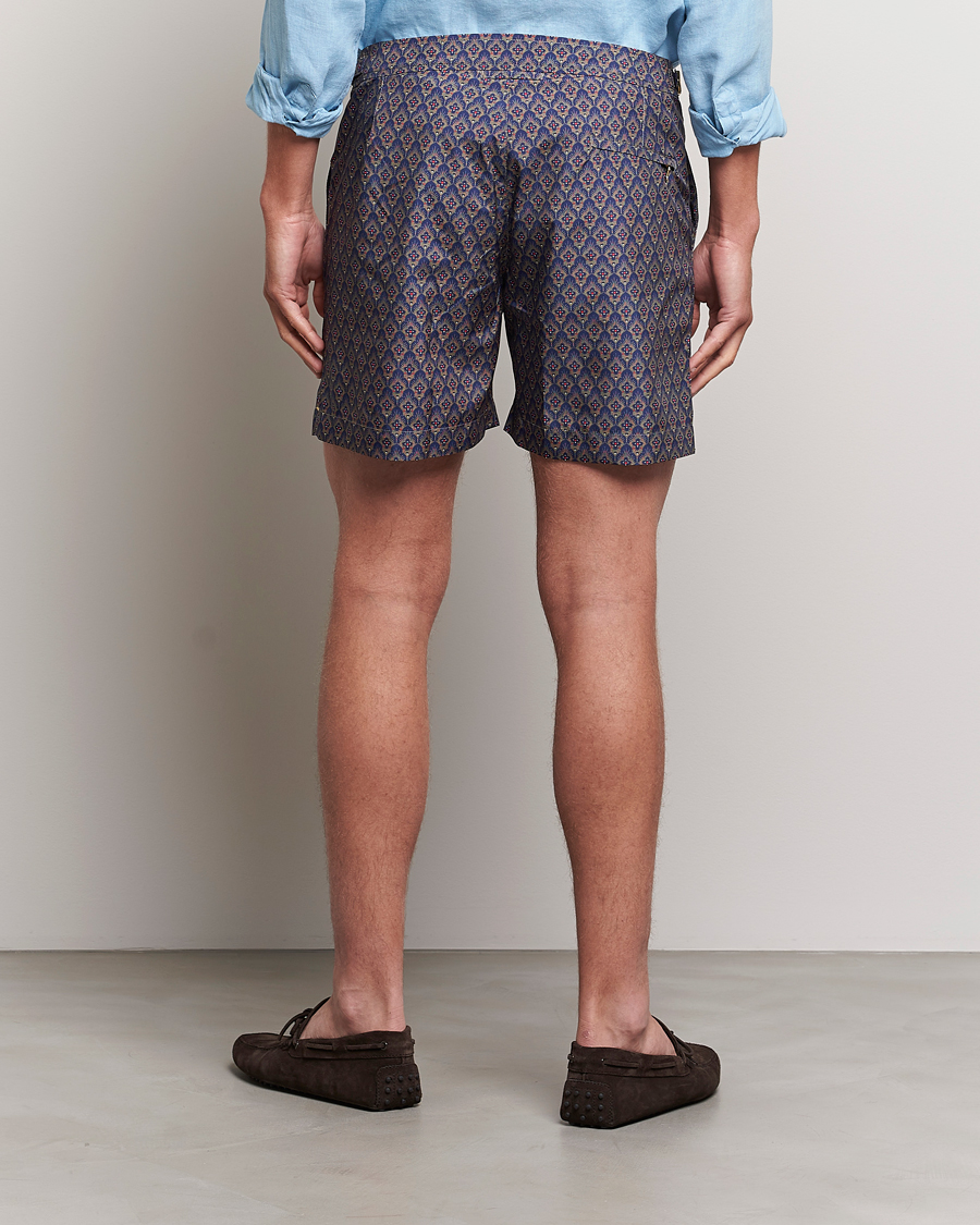 Men | Swimwear | Orlebar Brown | Bulldog Sunny Deco Printed Swimshorts Midnight Navy