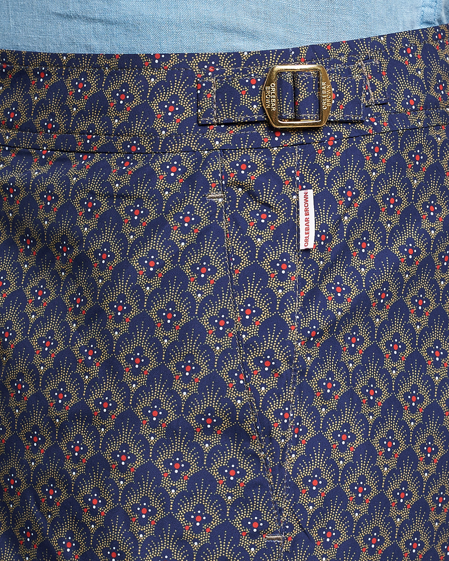 Men | Swimwear | Orlebar Brown | Bulldog Sunny Deco Printed Swimshorts Midnight Navy