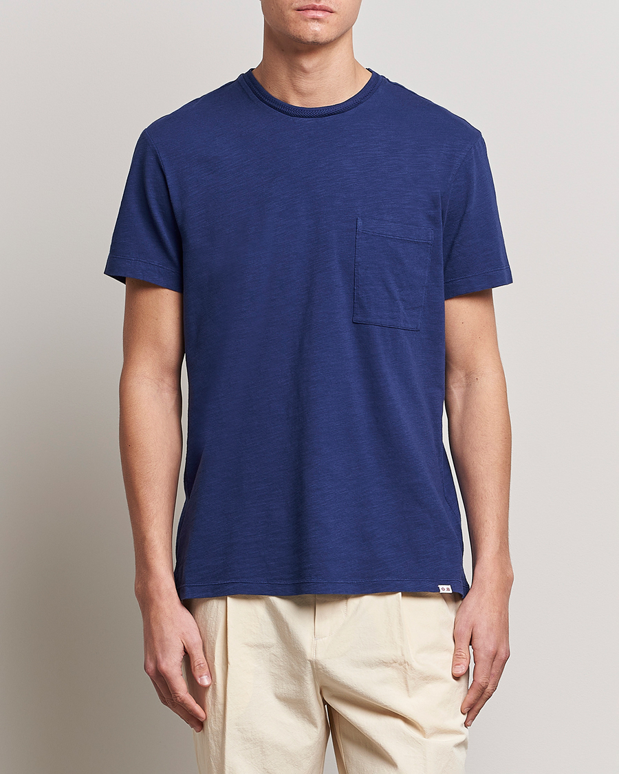 Men | Orlebar Brown | Orlebar Brown | OB Classic Garment Dyed Cotton T-Shirt Lagoon Blue