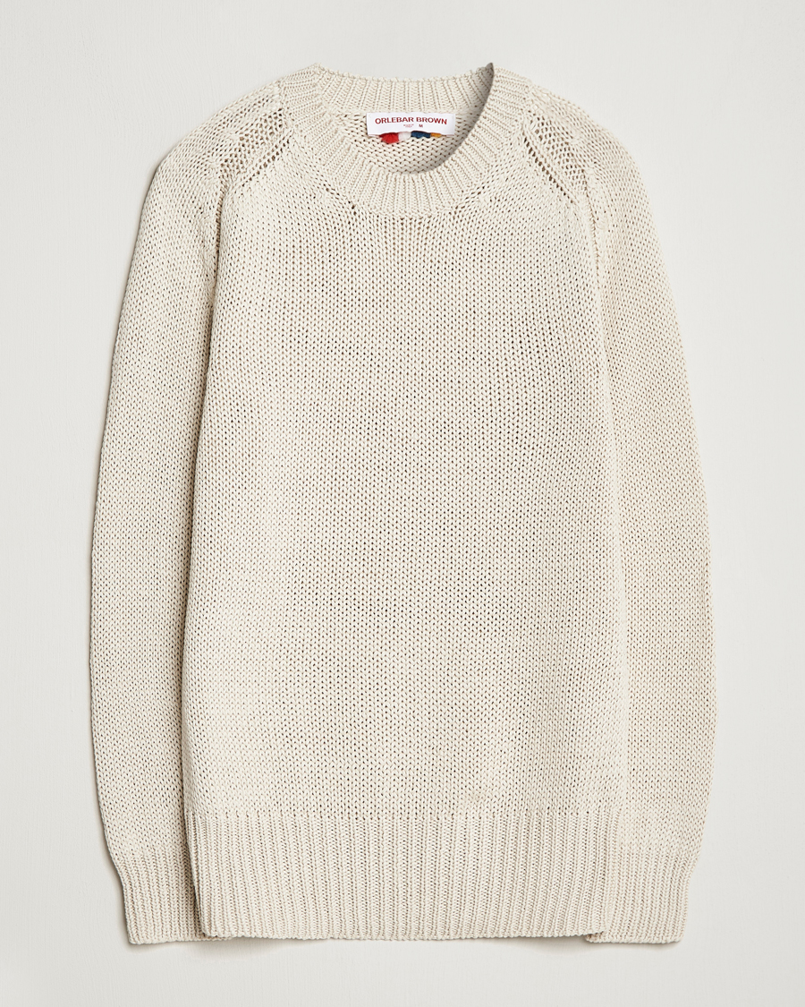 Men | Sweaters & Knitwear | Orlebar Brown | Lippen Organic Cotton Sweatshirt White Sand