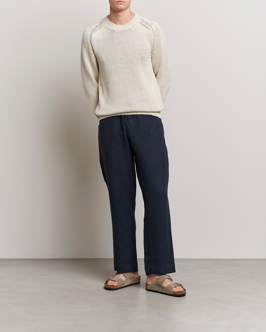 Men | Sweaters & Knitwear | Orlebar Brown | Lippen Organic Cotton Sweatshirt White Sand