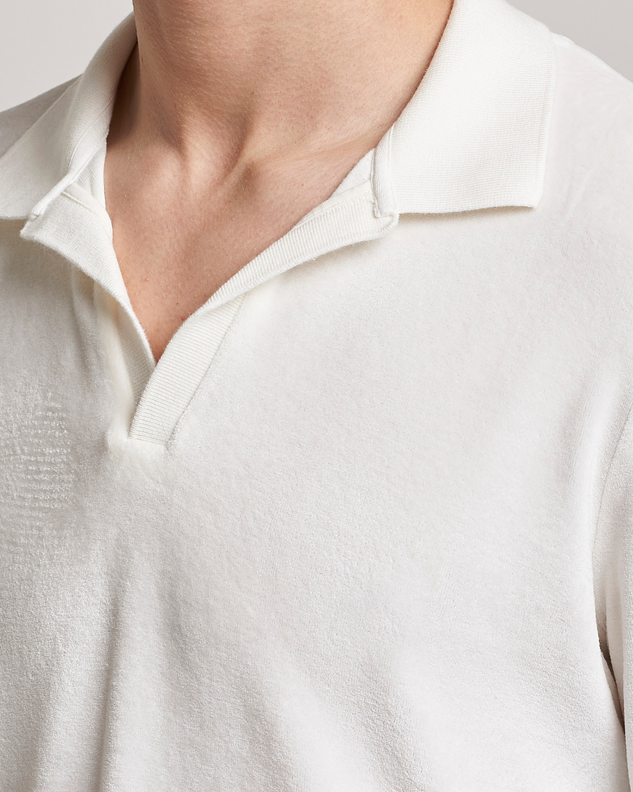 Men | Polo Shirts | Orlebar Brown | Bouvet Cotton/Modal Terry Long Sleeve Terry Sandbar