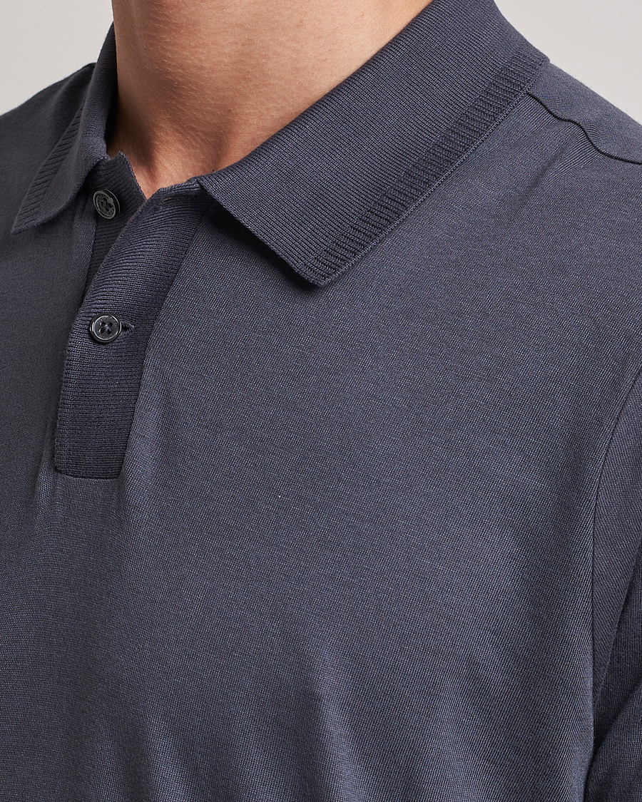 Men | Polo Shirts | Orlebar Brown | Jarrett Knitted Rib Polo Piranha Grey