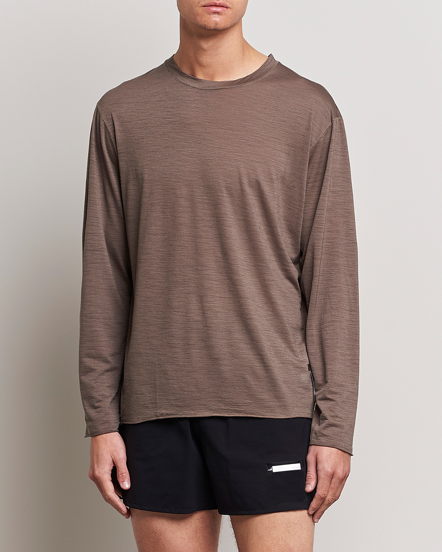 Men | Long Sleeve T-shirts | Satisfy | CloudMerino Long Tee  Warm Stone