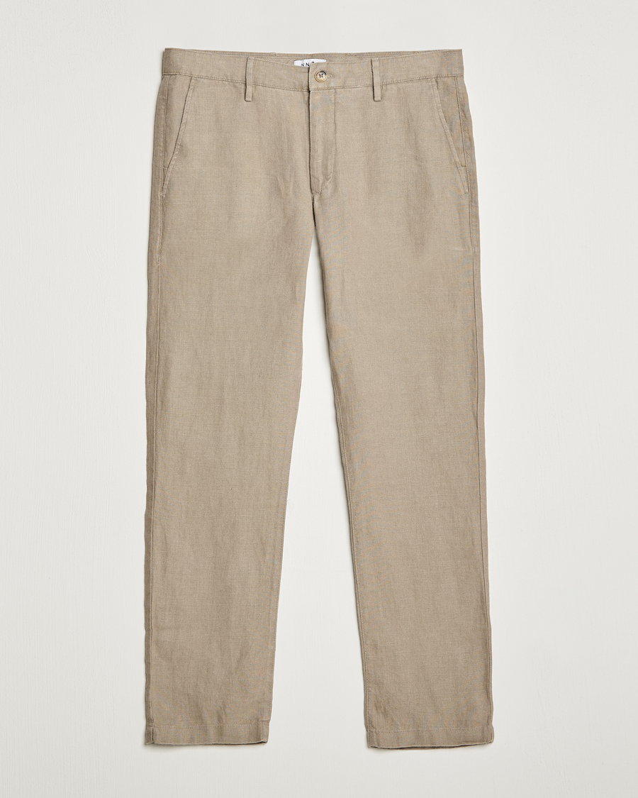 NN07 Karl Linen Trousers Greige at CareOfCarl.com