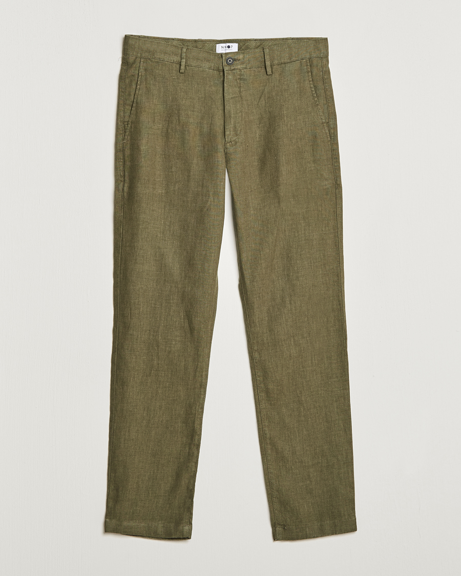Men | Trousers | NN07 | Karl Linen Trousers Army