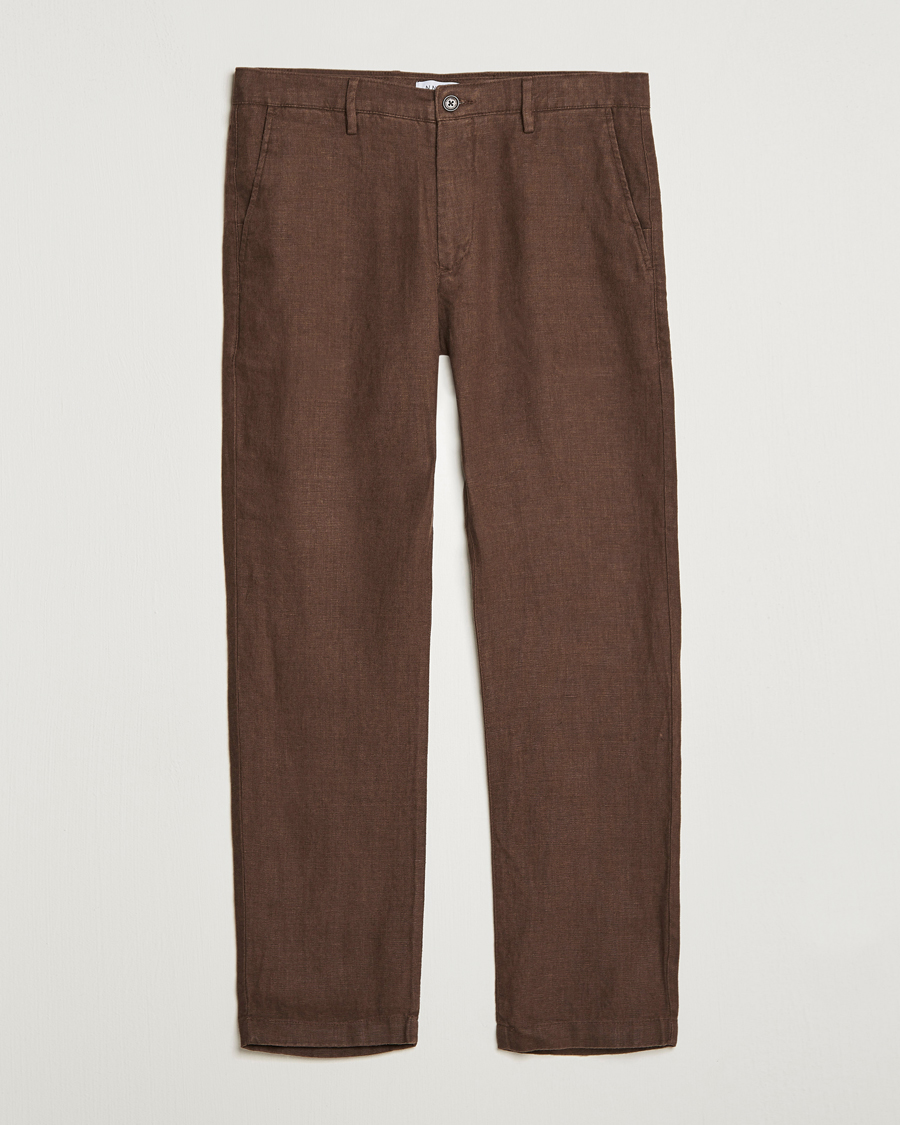 Men | Trousers | NN07 | Karl Linen Trousers Brown